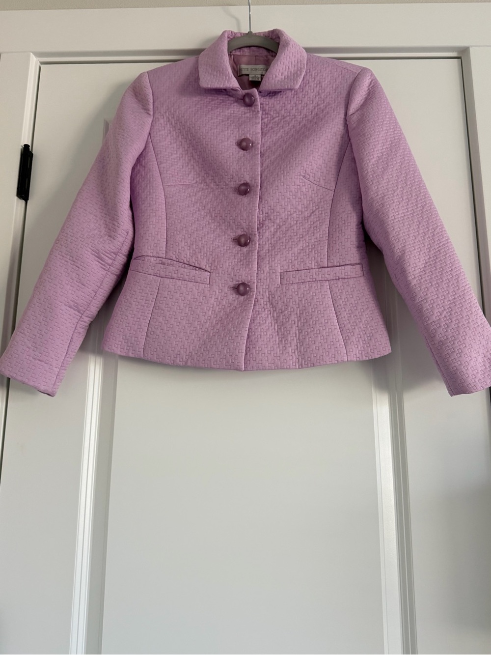 Petite Sophisticate Lilac Textured Button-Up Blazer